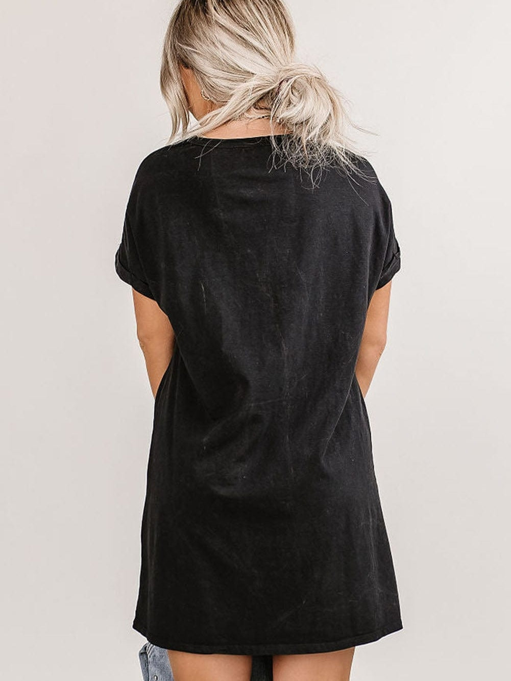 Trendy Black Music Festival Tee Dress with Nashville Vibe