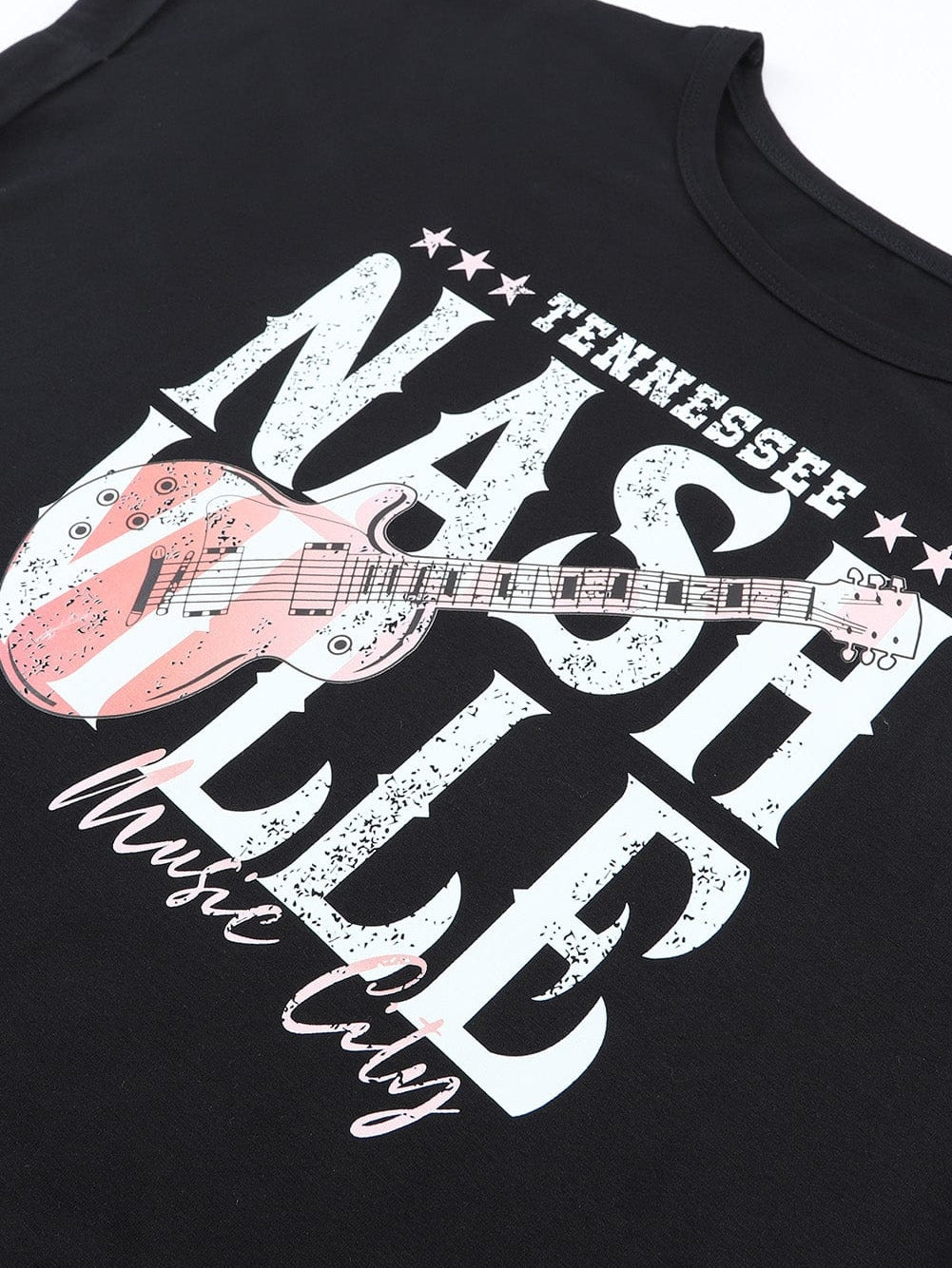 Trendy Black Music Festival Tee Dress with Nashville Vibe