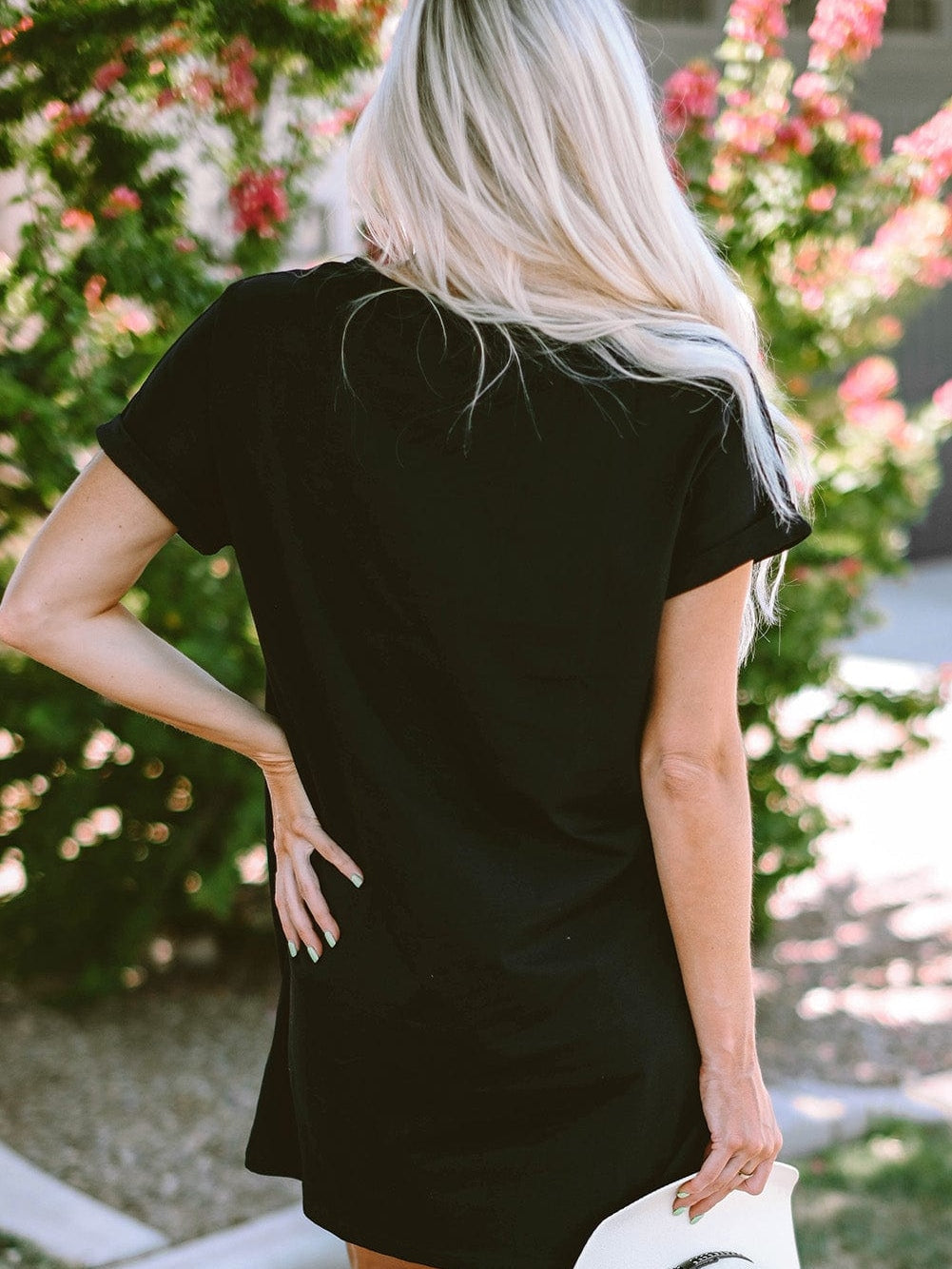 Trendy Black Music Festival Tee Dress with Nashville Vibe