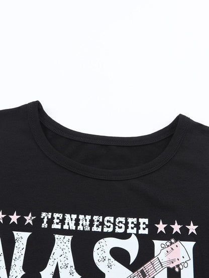 Trendy Black Music Festival Tee Dress with Nashville Vibe