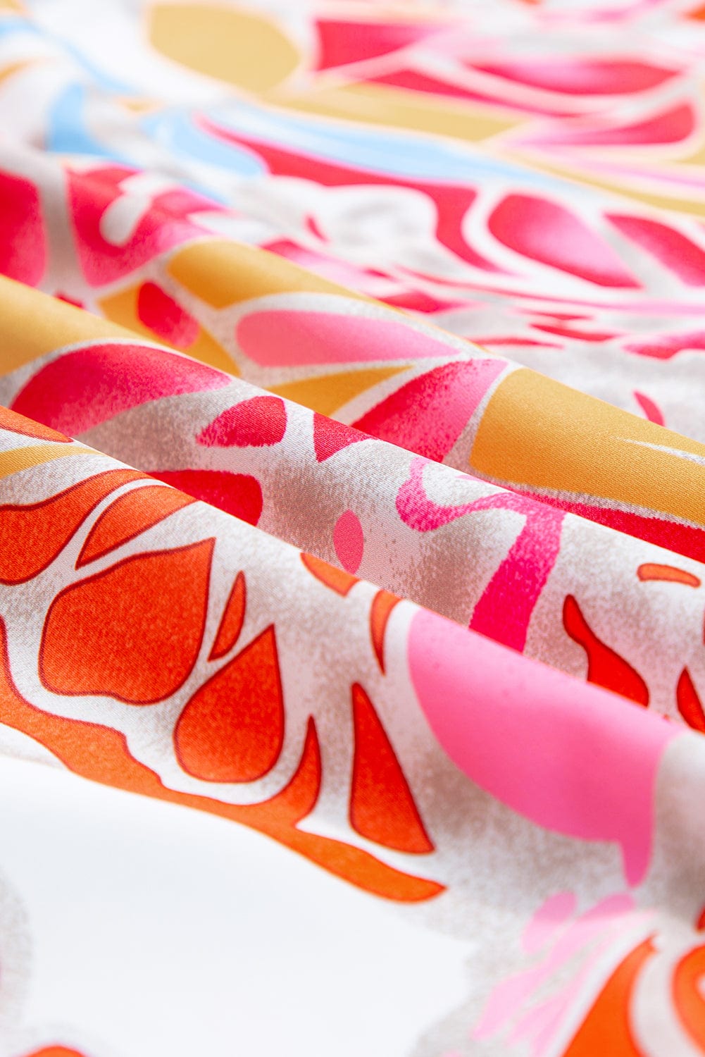 Tropical Paradise Rose Red Smocked Puff Sleeve Maxi Dress