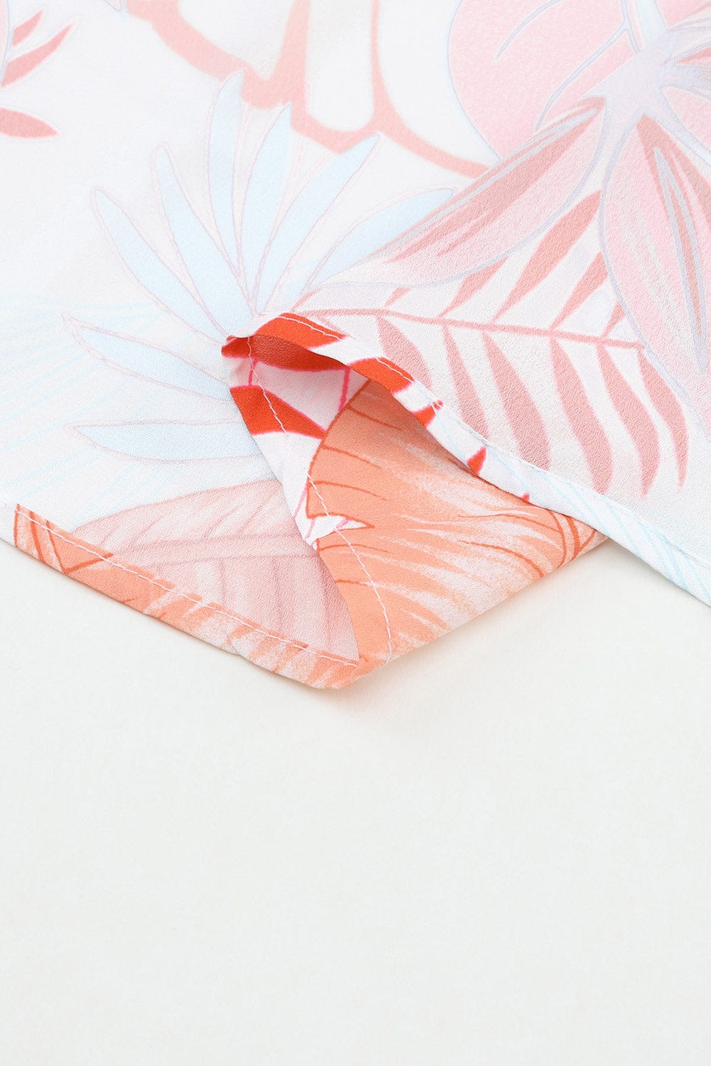 Tropical Paradise Wrap Maxi Dress with High Slit and Plant Print