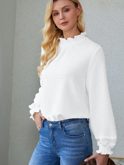 Turtleneck Solid Pullover Long Sleeve Sweater