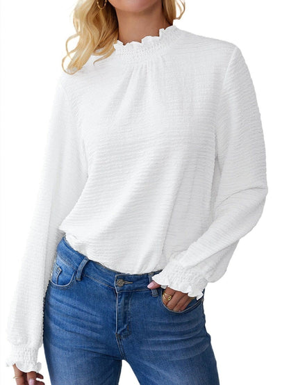 Turtleneck Solid Pullover Long Sleeve Sweater