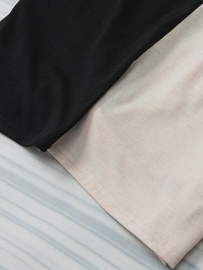 Twist Back Black Color Block V-Neck Short Sleeve Top