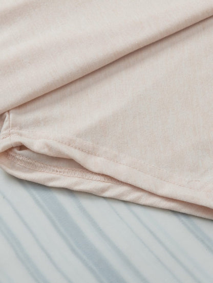 Twist Back Black Color Block V-Neck Short Sleeve Top