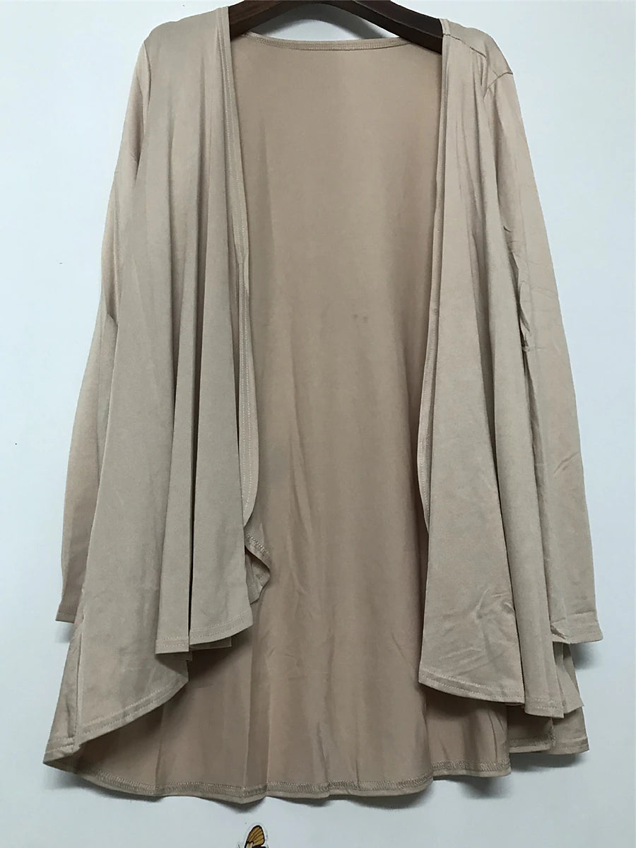 Women's Cardigan Sweater Open Front Ribbed Knit Polyester Oversized Fall Winter Daily Going out Weekend Stylish Casual Soft Long Sleeve Solid Color Black White Navy Blue M L XL