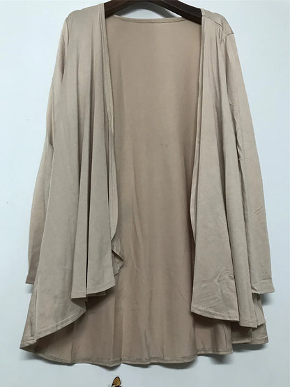 Women's Cardigan Sweater Open Front Ribbed Knit Polyester Oversized Fall Winter Daily Going out Weekend Stylish Casual Soft Long Sleeve Solid Color Black White Navy Blue M L XL