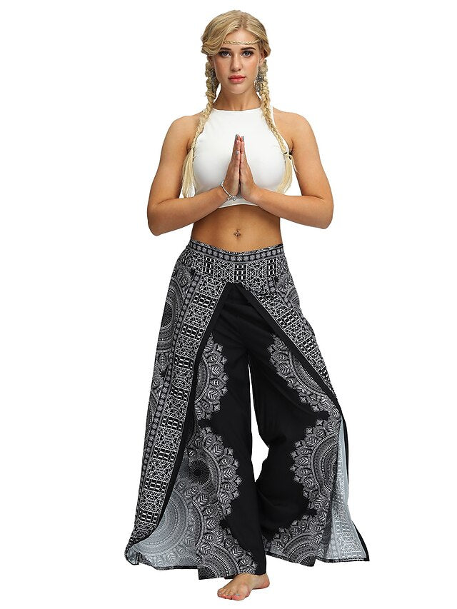 Harem Pants Hippie Pants Pump Yoga Pants Boho Smocked Waist with Pockets Leisure Elastic Waistband - LuckyFash™