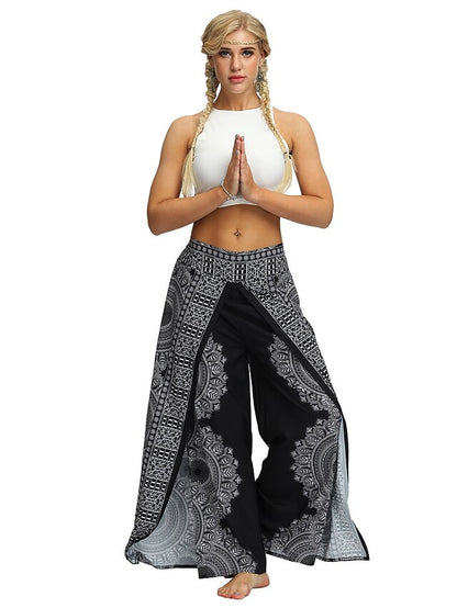 Harem Pants Hippie Pants Pump Yoga Pants Boho Smocked Waist with Pockets Leisure Elastic Waistband - LuckyFash™