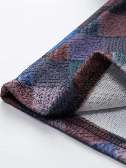 Women's Casual Jacket Street Daily Wear Vacation Fall Winter Regular Coat V Neck Loose Fit Windproof Breathable Stylish Sporty Chic & Modern Jacket Long Sleeve Stripes and Plaid Print Red Blue Green