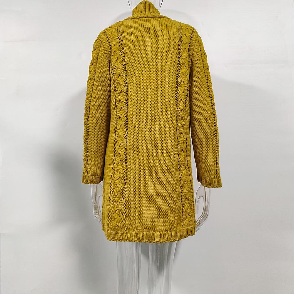 Women's Cardigan Sweater Jumper Cable Chunky Knit  Solid Color Open Front Stylish Soft Daily Going out Winter Fall Reddish brown Blue S M L / Long Sleeve / Regular Fit