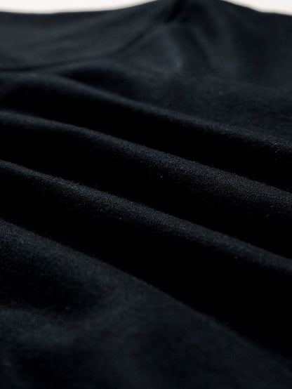 USA Letter Patch V-Neck Casual Tee - Black