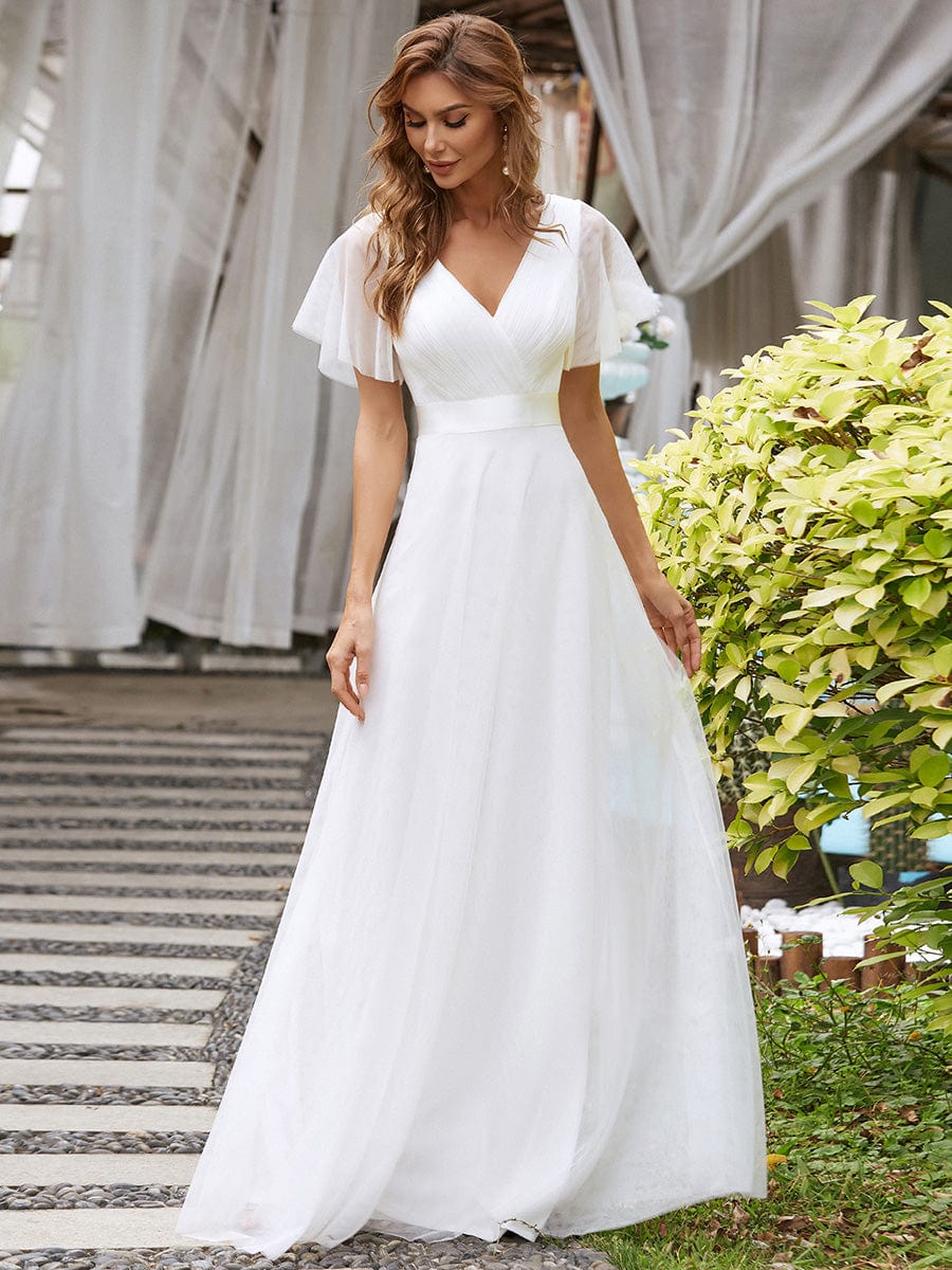 V-Neck A-Line Bridesmaid Gown for Women