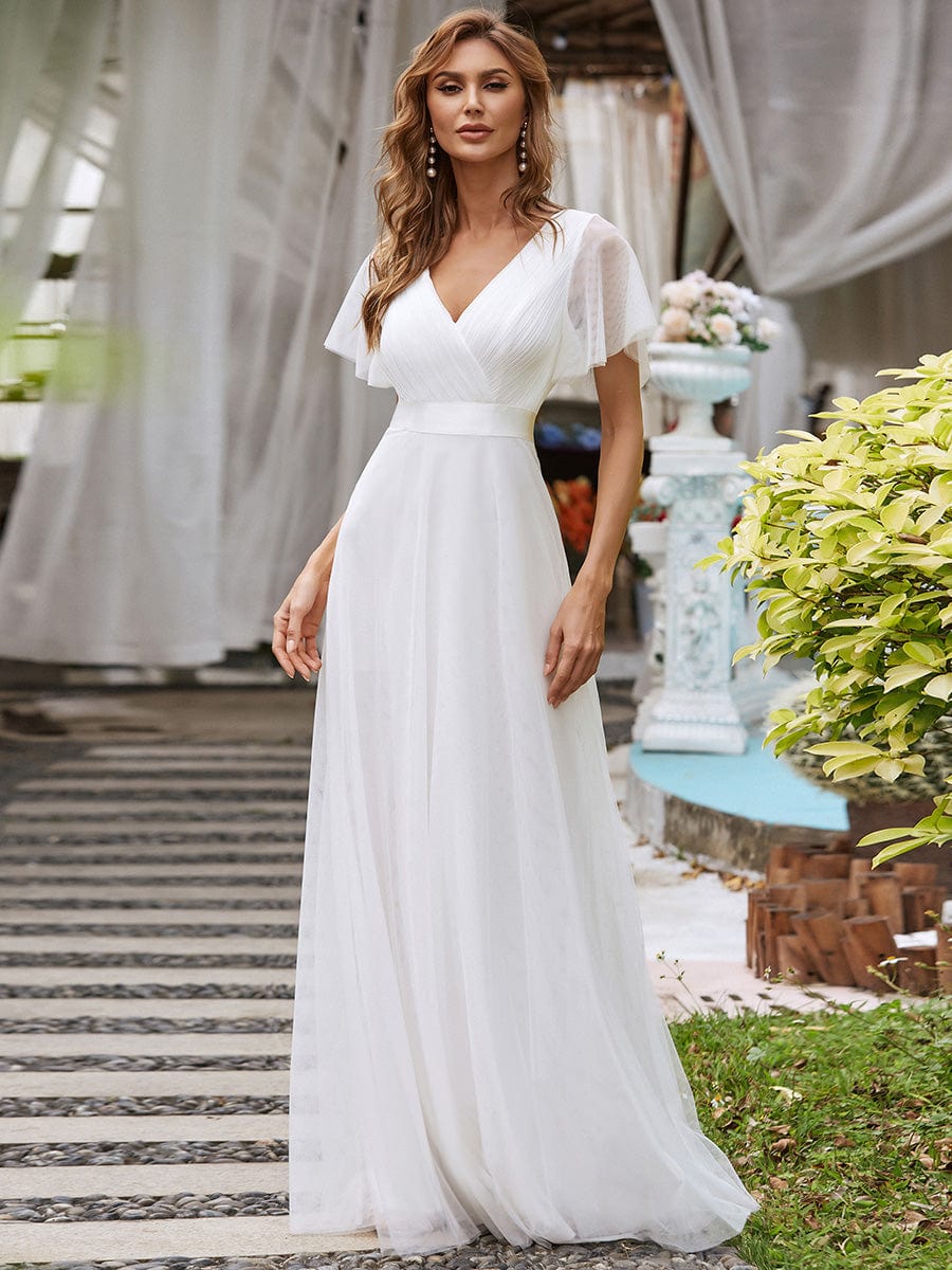 V-Neck A-Line Bridesmaid Gown for Women