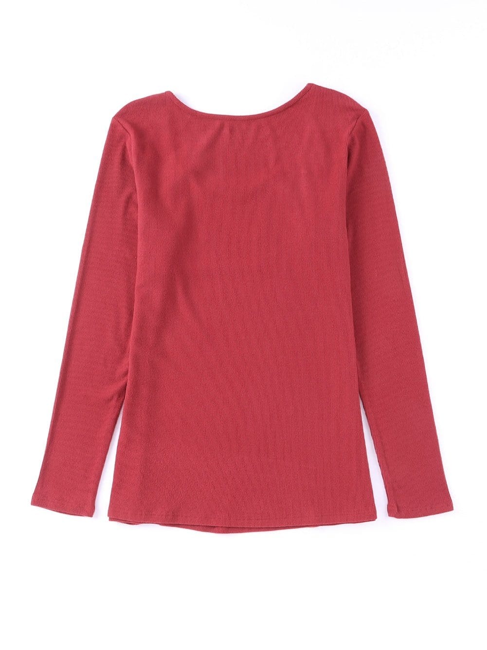 V-Neck Printed Casual Blouse with Long Sleeves