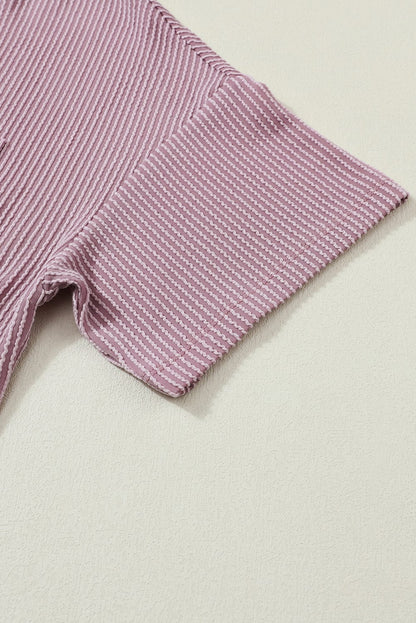 Valerian Corded V Neck Pocket T-shirt with Relaxed Fit