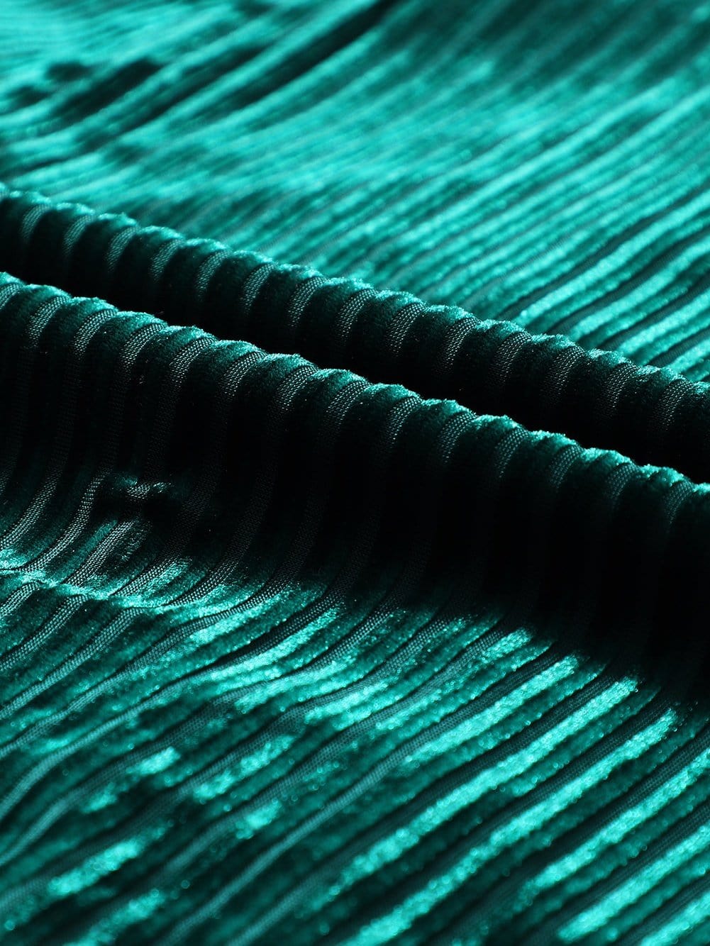 Velvet Green Square Neck Babydoll Dress with Tie Back