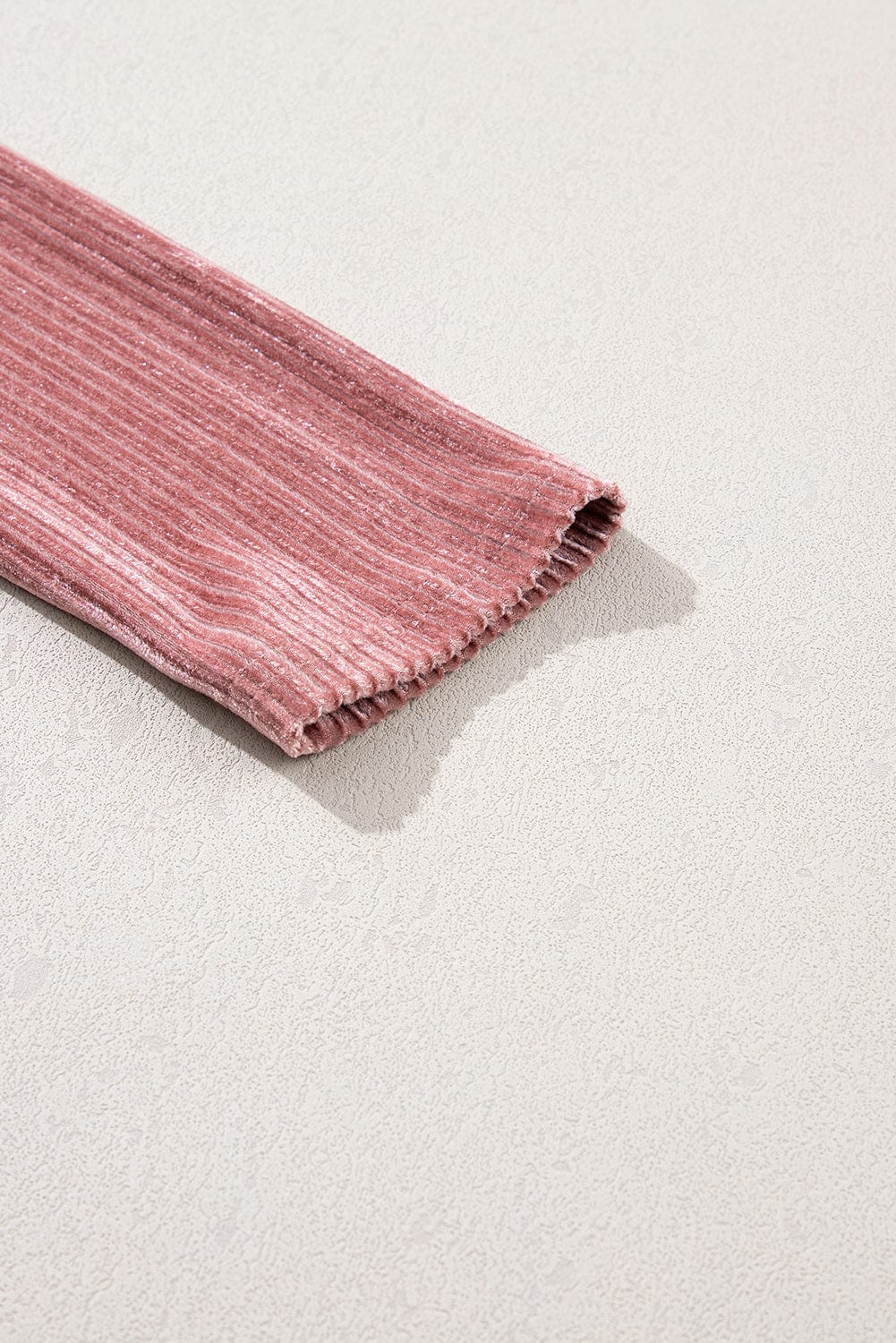 Velvet Pink Tiered Ruffle Shift Dress with Long Sleeves