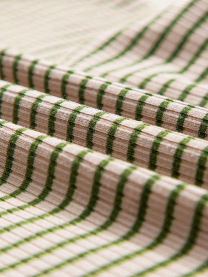 Versatile Green Striped Ribbed Knit Tank Top