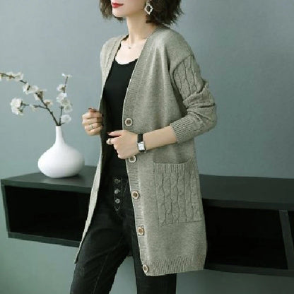 Women's Cardigan Pocket Solid Color Stylish Basic Casual Long Sleeve Regular Fit Sweater Cardigans V Neck Fall Spring Blue Black Camel / Going out