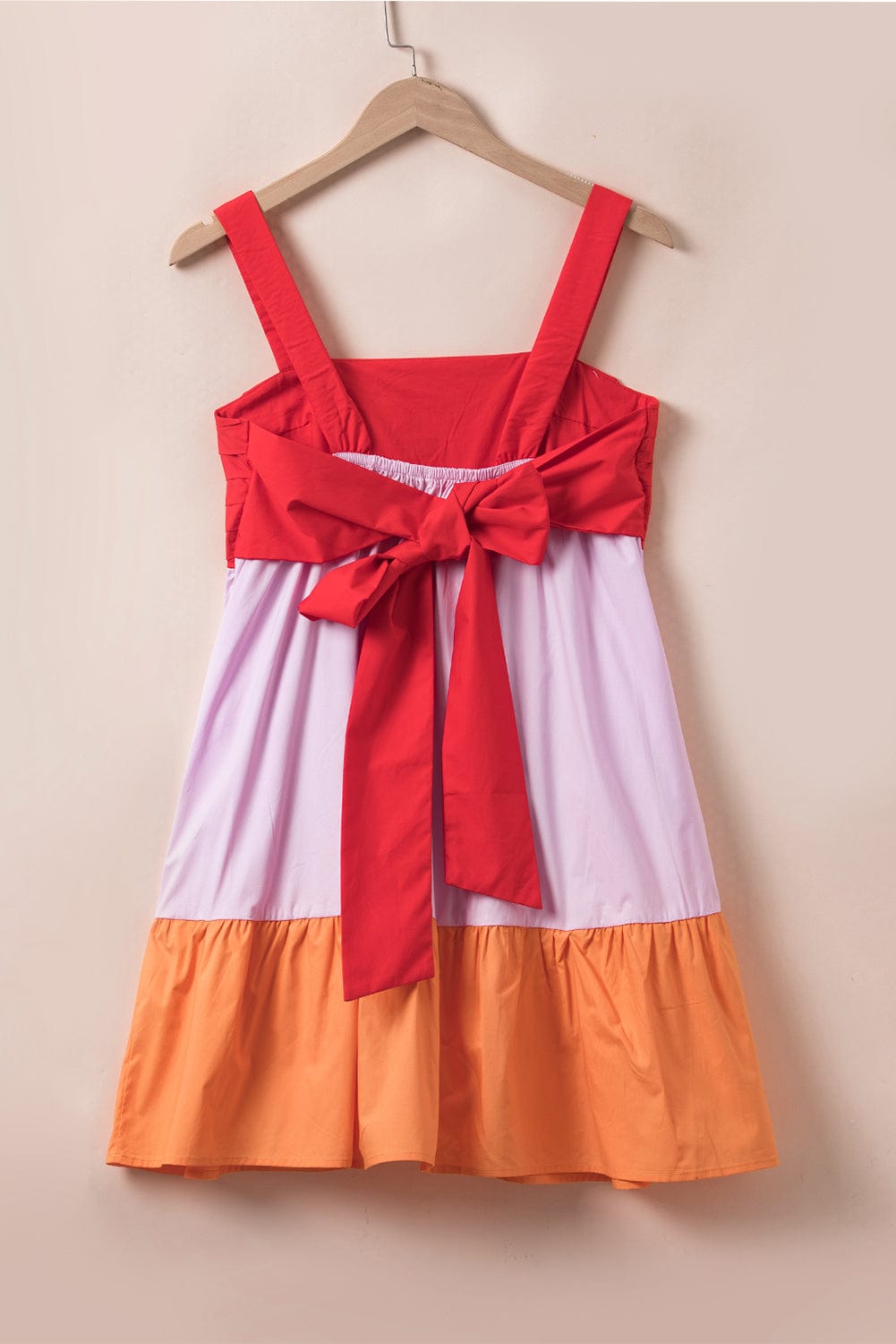 Vibrant Color Block Backless A-Line Summer Dress