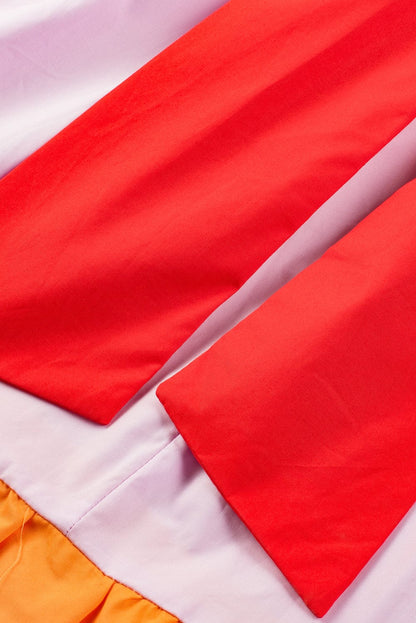 Vibrant Color Block Backless A-Line Summer Dress