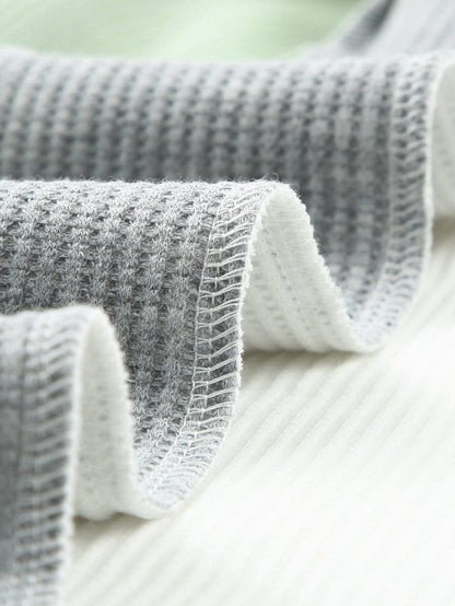 Vibrant Color Block V-Neck Waffle Knit Tank Top