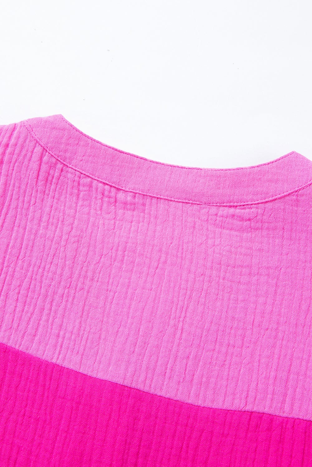 Vibrant Color Panel Ruffle Sleeve Mini Dress