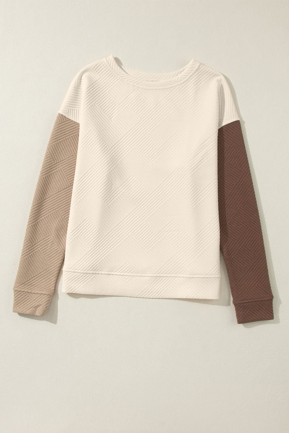 Vibrant Colorblock Textured Two-Piece Set with Long Sleeves