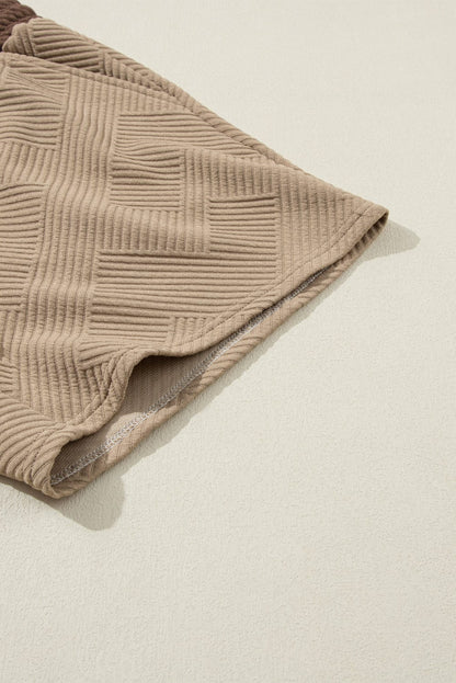 Vibrant Colorblock Textured Two-Piece Set with Long Sleeves