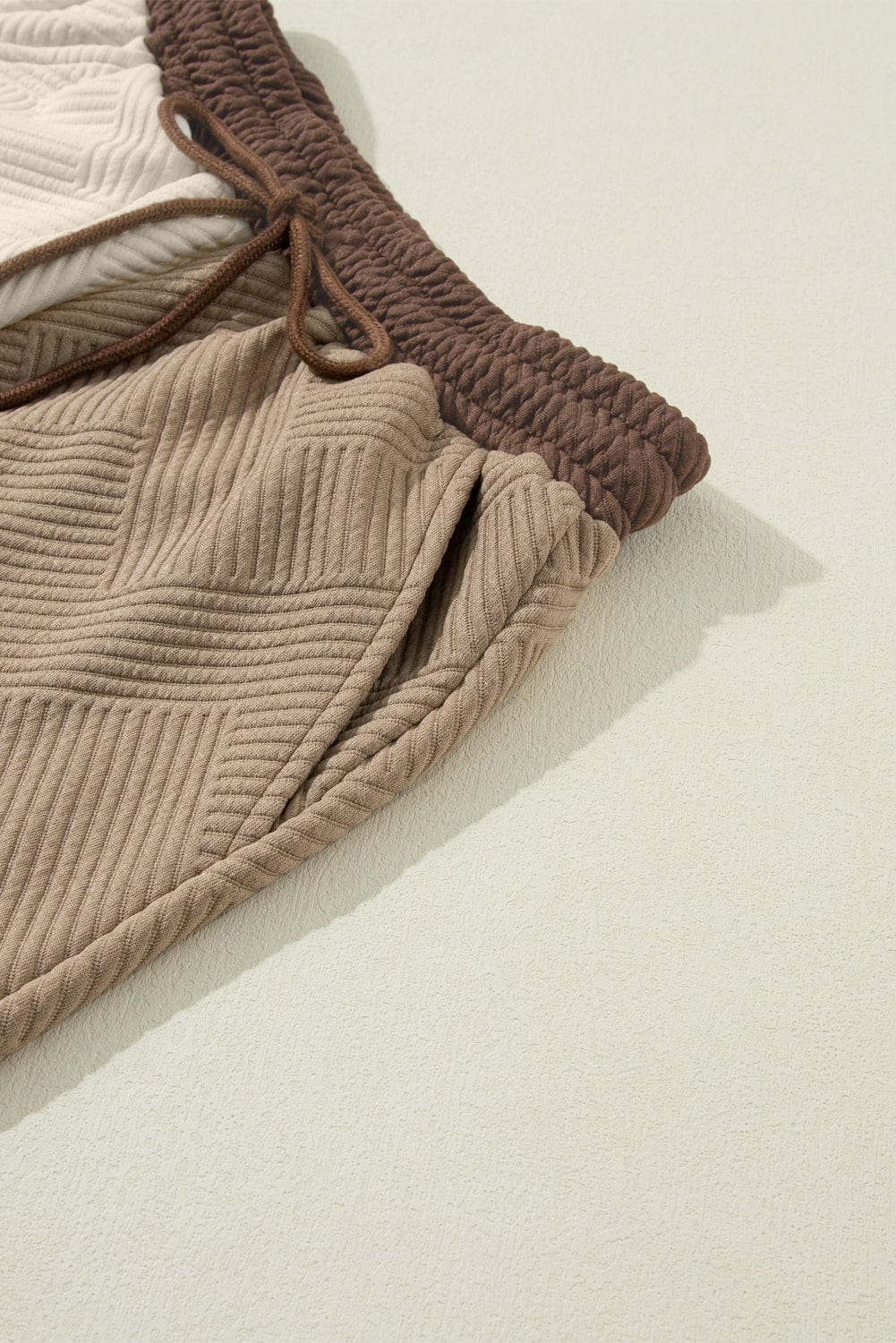 Vibrant Colorblock Textured Two-Piece Set with Long Sleeves