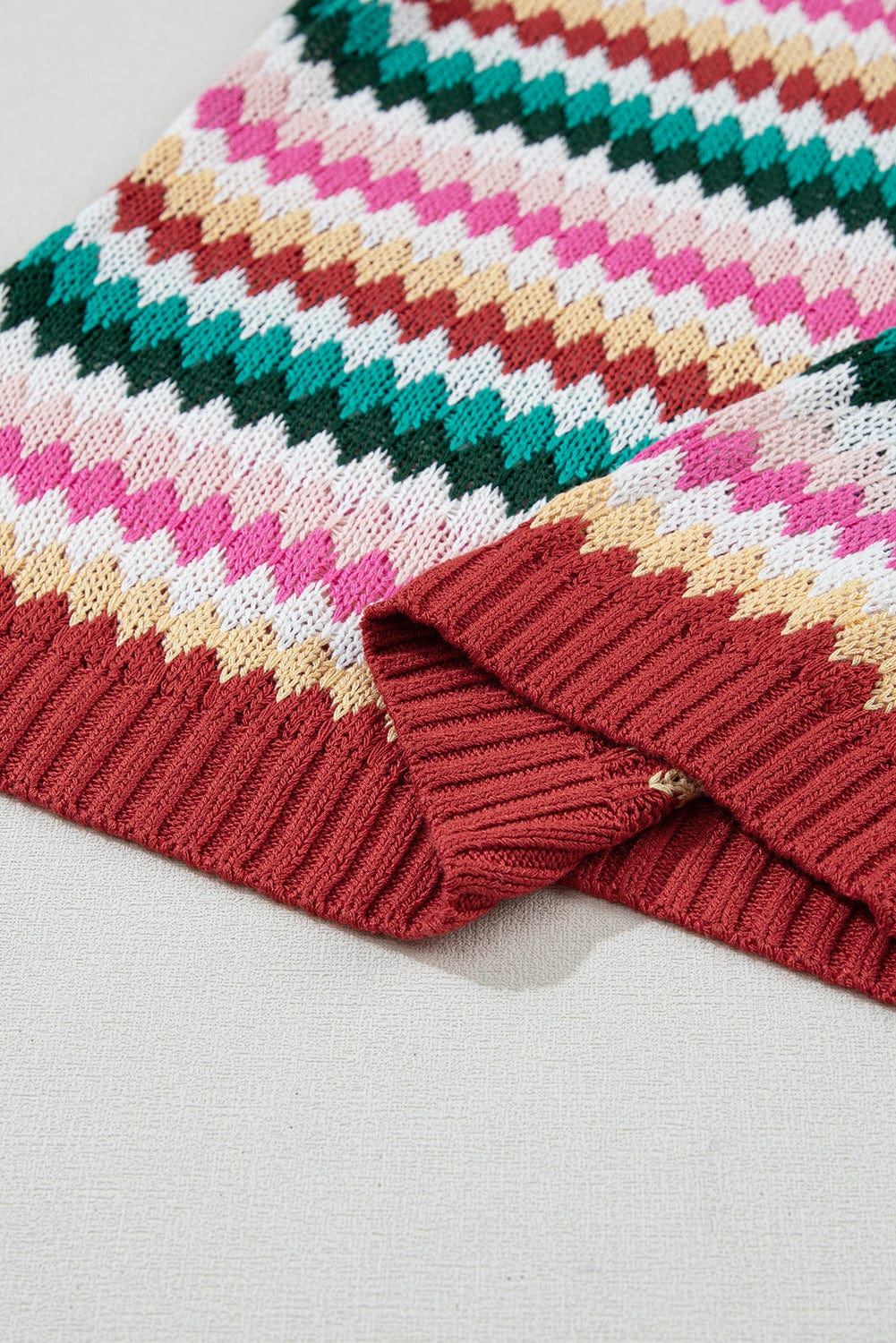 Vibrant Fiery Red Ruffle Sleeve Knit Sweater