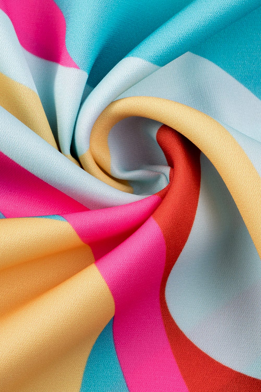 Vibrant Frilled Batwing Sleeve Multicolour Print Blouse