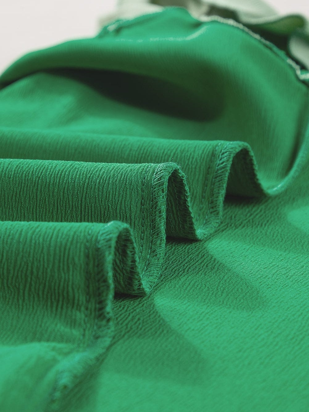 Vibrant Green Dual Tone Frilled Flutter Sleeve Top