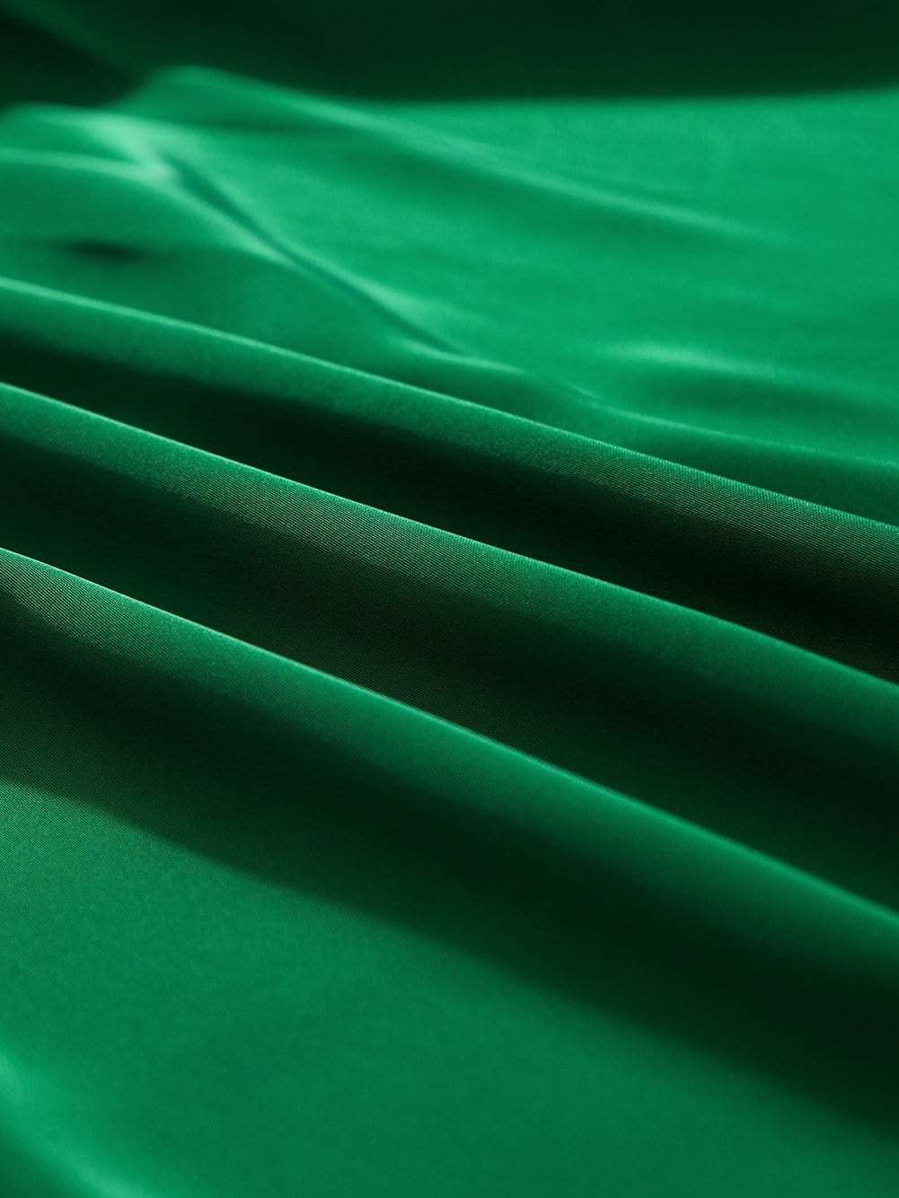 Vibrant Green Pleated Sleeveless Blouse with Frilled Mock Neck