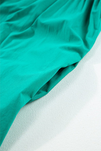 Vibrant Green Ruffle Sleeve Button-Up Mini Dress