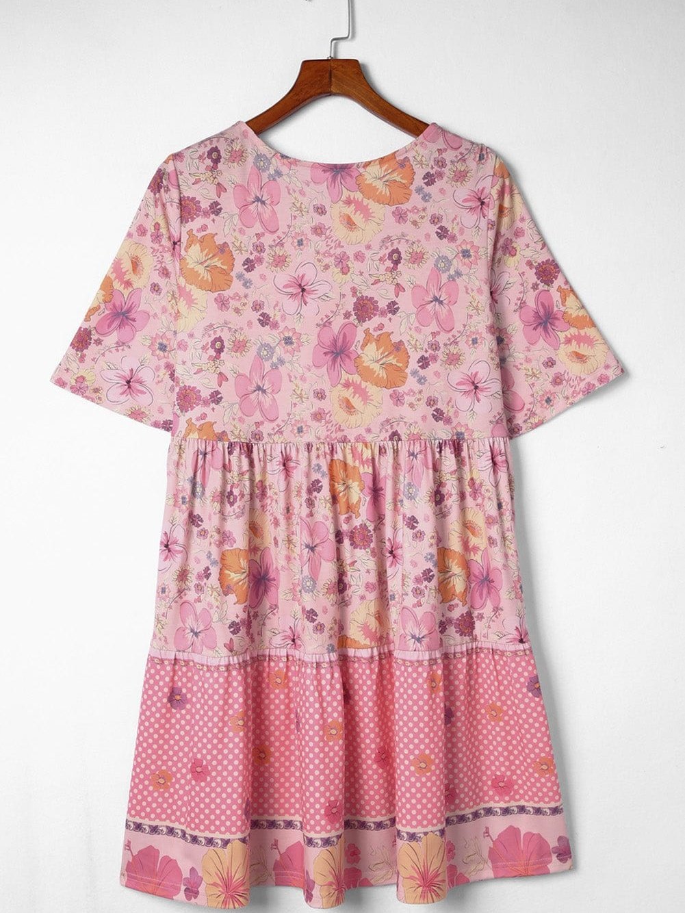 Vibrant Hibiscus Blossom Ruffled Mini Dress