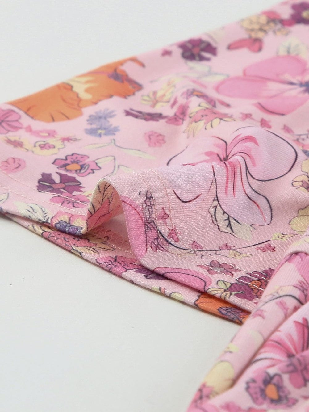 Vibrant Hibiscus Blossom Ruffled Mini Dress