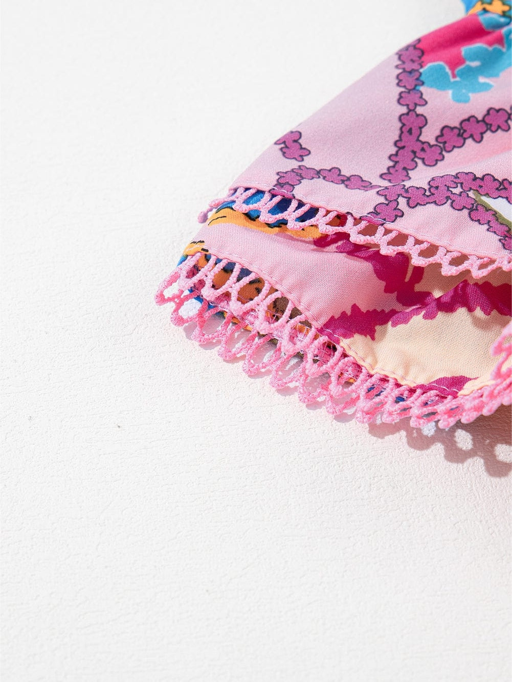 Vibrant Multicolored Floral Ruffle Sleeve Top