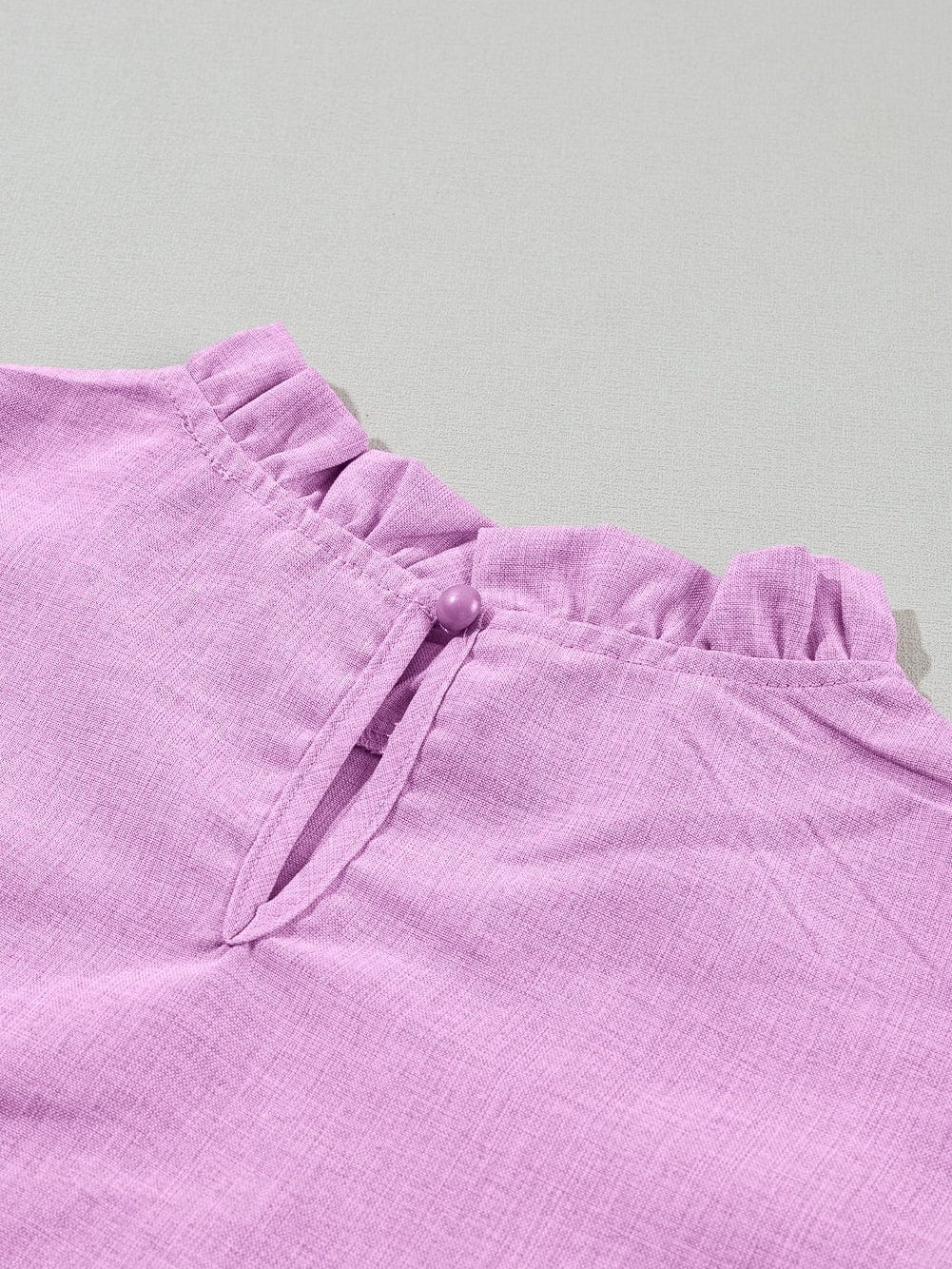 Vibrant Pink Scalloped Ruffle Sleeve Blouse