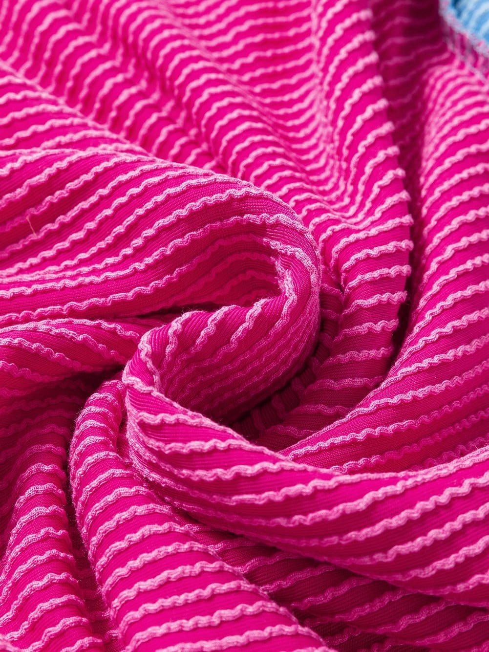 Vibrant Pink Textured Top with Contrast Trim - Casual Summer Tee