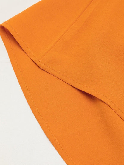 Vibrant Tangerine Boho Woven Neckline Sleeveless Mini Dress