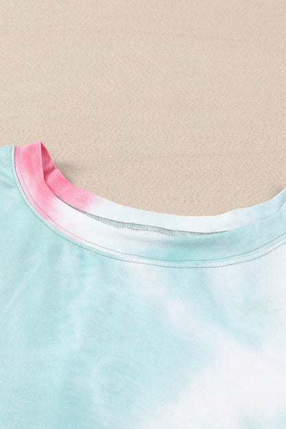 Vibrant Tie Dye Boxy T-Shirt Dress with Side Slits