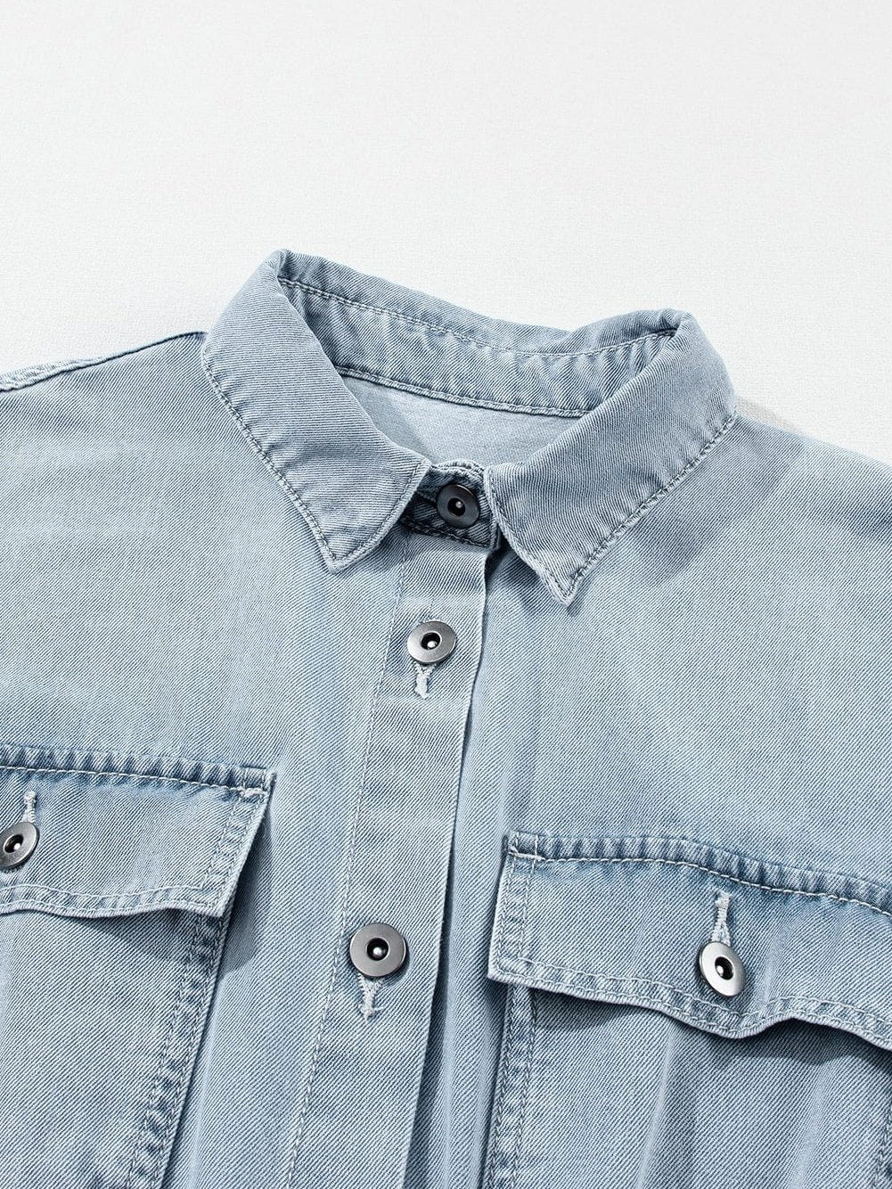 Vintage Beau Blue Denim Dress with Batwing Sleeves and Slit Back