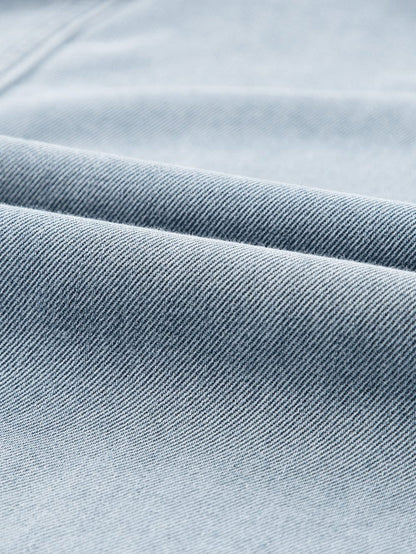 Vintage Beau Blue Denim Dress with Batwing Sleeves and Slit Back