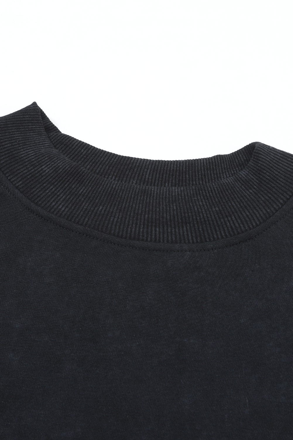 Vintage Blue Drop Shoulder Round Neck Pullover Sweatshirt