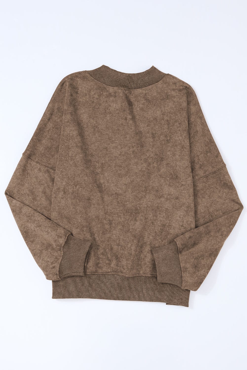 Vintage Brown Drop Shoulder Crew Neck Pullover Sweatshirt