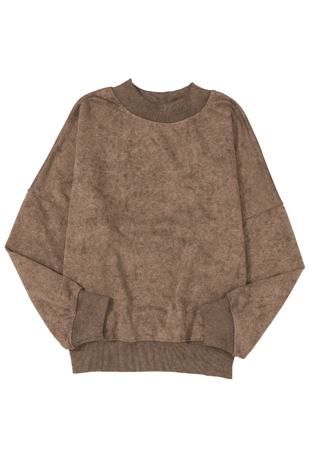 Vintage Brown Drop Shoulder Crew Neck Pullover Sweatshirt