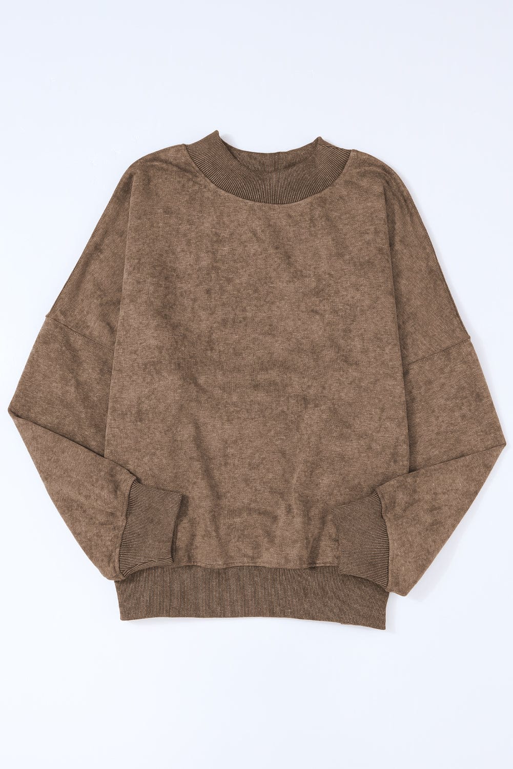 Vintage Brown Drop Shoulder Crew Neck Pullover Sweatshirt